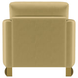 Corliss Upholstered Curved Track Arm Chair in Camel