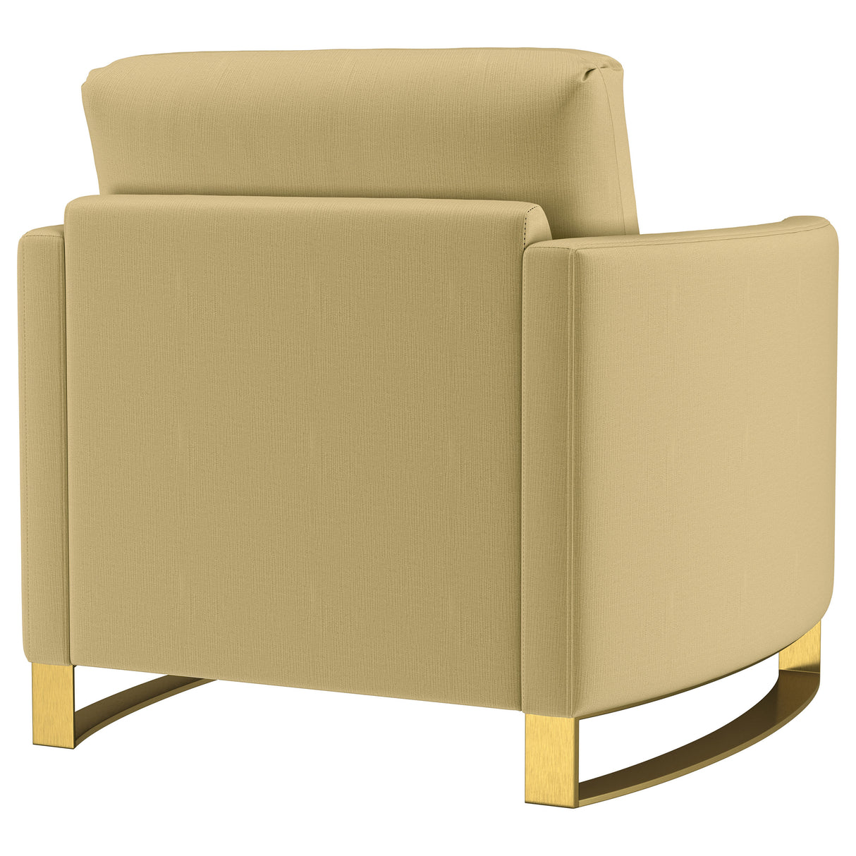 Corliss Upholstered Curved Track Arm Chair in Camel