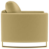 Corliss Upholstered Curved Track Arm Chair in Camel