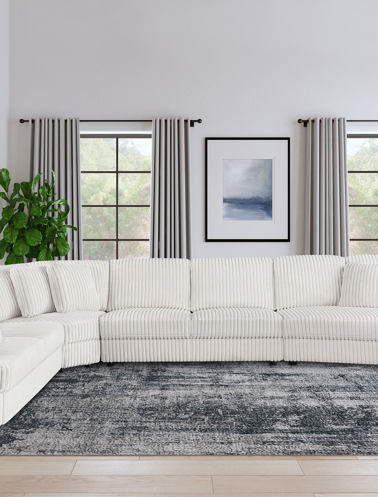 Emberson Upholstered Armless Loveseat in Ivory