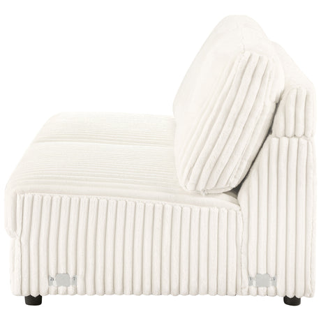 Emberson Upholstered Armless Loveseat in Ivory