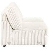 Emberson Upholstered Armless Loveseat in Ivory