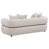 Jeanette 2-Piece Fabric Upholstered Round Arm Sofa Set Beige