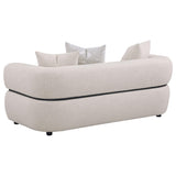 Jeanette 2-Piece Fabric Upholstered Round Arm Sofa Set Beige