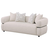 Jeanette 84-inch Round Arm Sofa in Beige Fabric