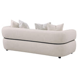 Jeanette 84-inch Round Arm Sofa in Beige Fabric