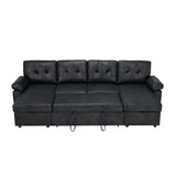 Convertible Sectional Sofa Bed With Pull Out Sleeper And Storage