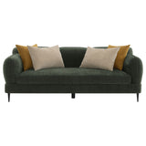 Jade Chenille Modern Track Arm Sofa in Green