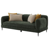 Jade Chenille Modern Track Arm Sofa in Green