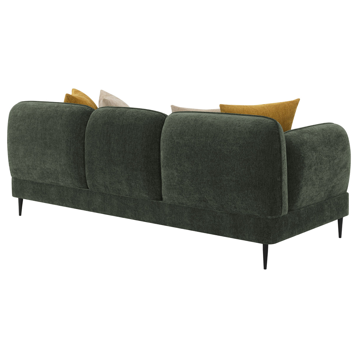 Jade Chenille Modern Track Arm Sofa in Green