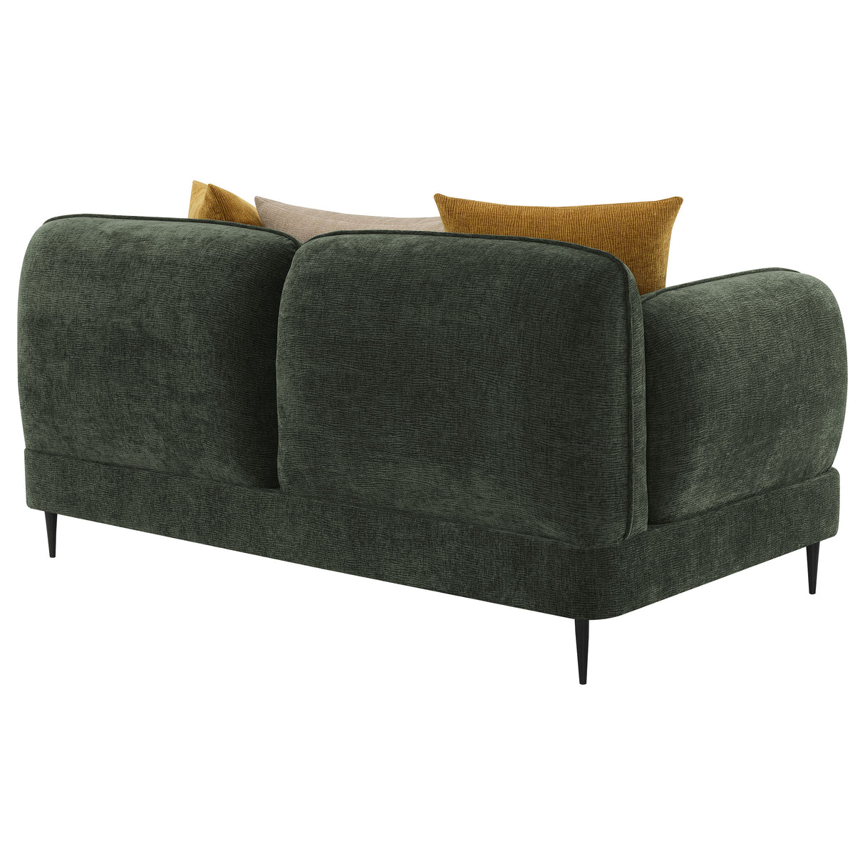 Jade Chenille Modern Track Arm Loveseat in Green