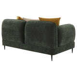 Jade Chenille Modern Track Arm Loveseat in Green
