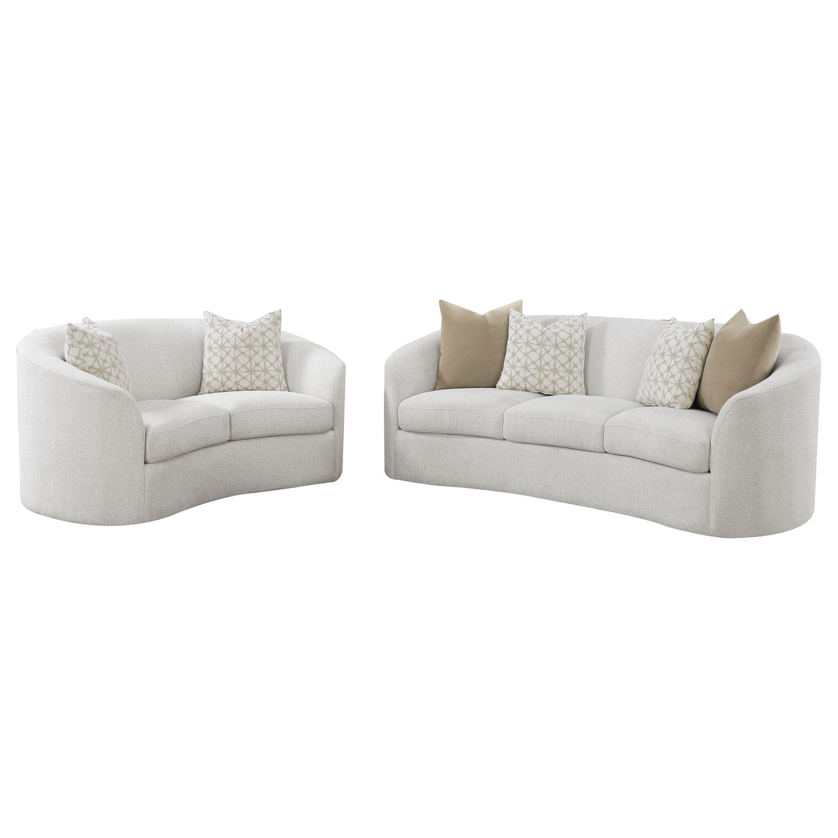 Rainn 2-Piece Boucle Upholstered Sofa Set Latte