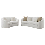 Rainn 2-Piece Boucle Upholstered Sofa Set Latte