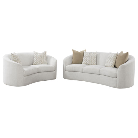 Rainn 2-Piece Boucle Upholstered Sofa Set Latte