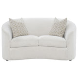 Rainn Boucle Upholstered Sloped Arm Loveseat in Latte
