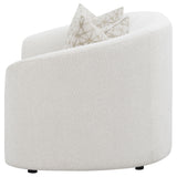 Rainn Boucle Upholstered Sloped Arm Loveseat in Latte