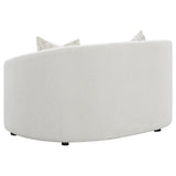 Rainn Boucle Upholstered Sloped Arm Loveseat in Latte