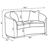 Rainn Boucle Upholstered Sloped Arm Loveseat in Latte