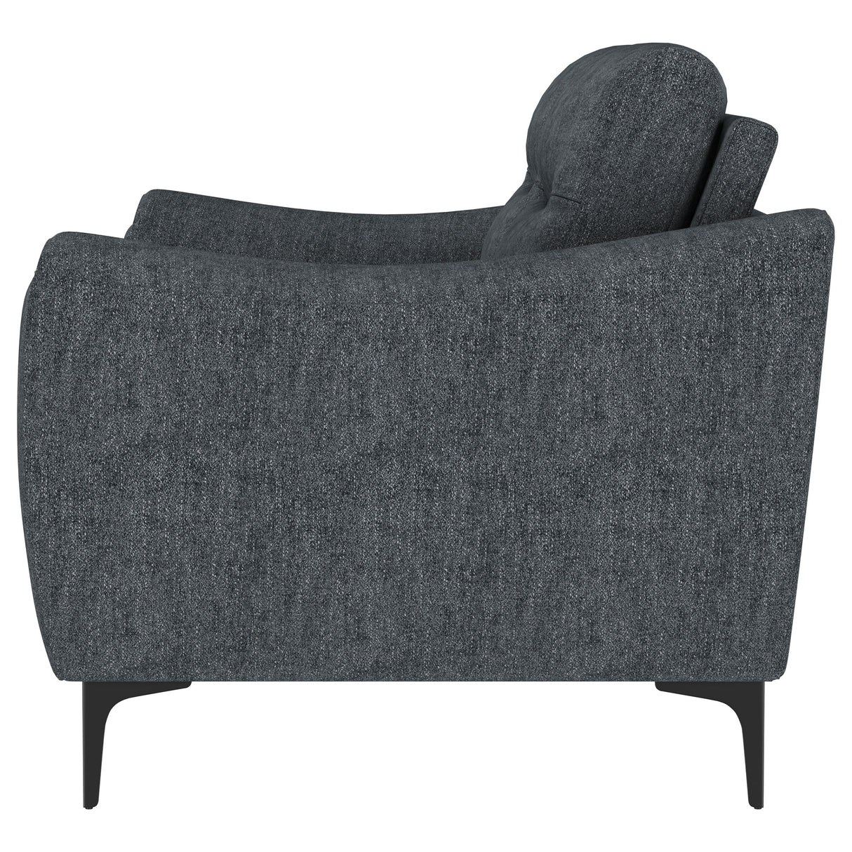 Nolan Upholstered Sloped Track Arm Loveseat in Charcoal