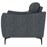 Nolan Upholstered Sloped Track Arm Loveseat in Charcoal