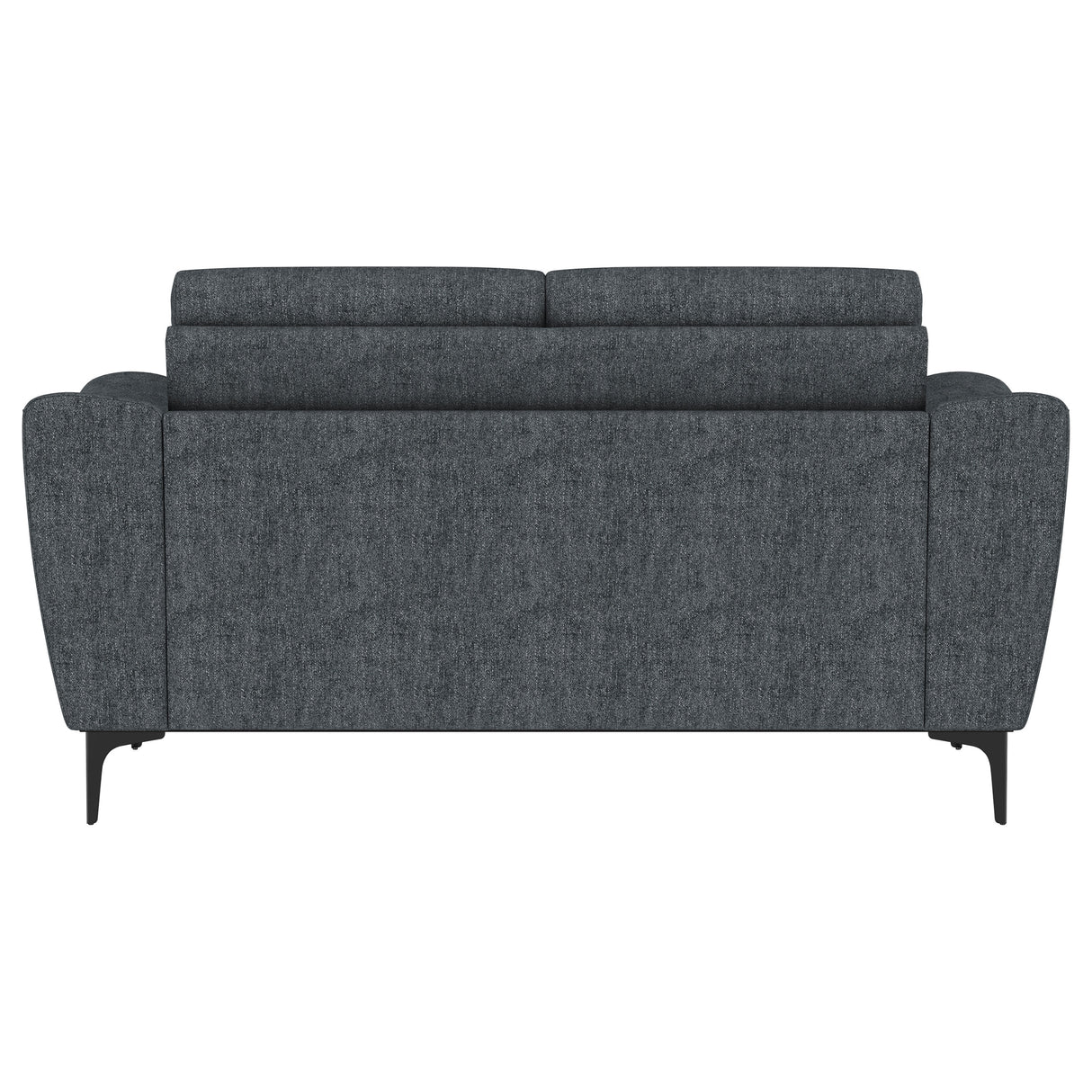 Nolan Upholstered Sloped Track Arm Loveseat in Charcoal