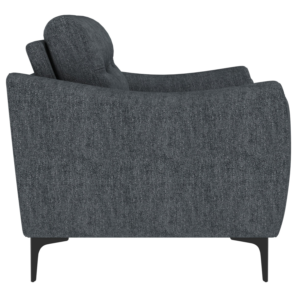 Nolan Upholstered Sloped Track Arm Loveseat in Charcoal