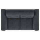 Nolan Upholstered Sloped Track Arm Loveseat in Charcoal