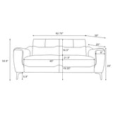 Nolan Upholstered Sloped Track Arm Loveseat in Charcoal