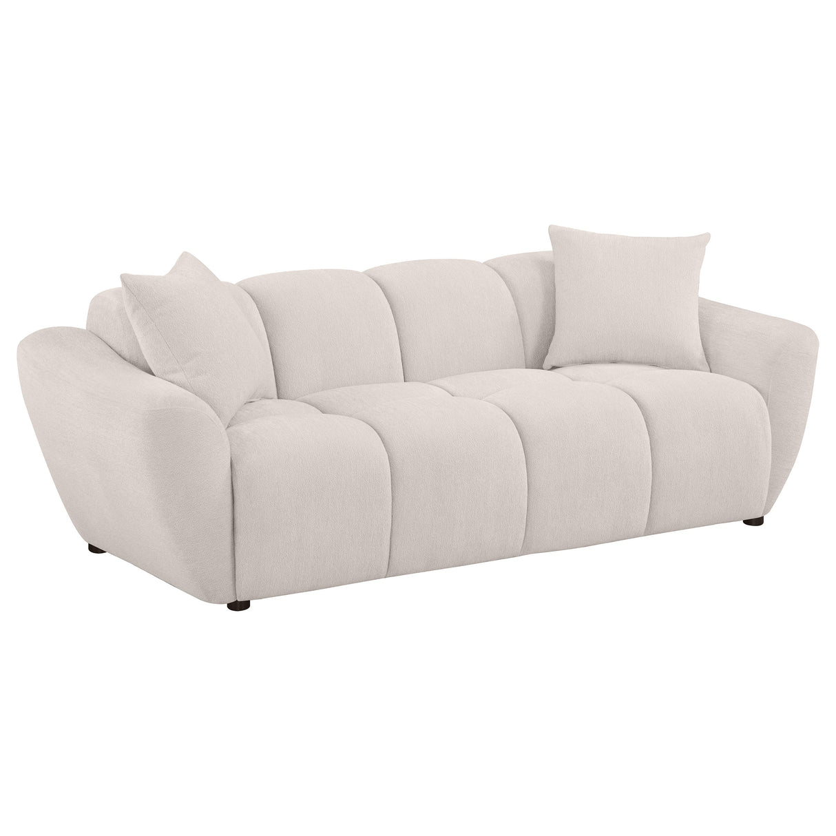 Destino 2-Piece Chenille Splayed Arm Sofa Set Greige