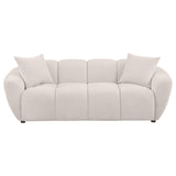 Destino Chenille Upholstered Splayed Arm Sofa - Greige