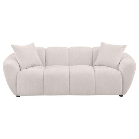 Destino Chenille Upholstered Splayed Arm Sofa - Greige