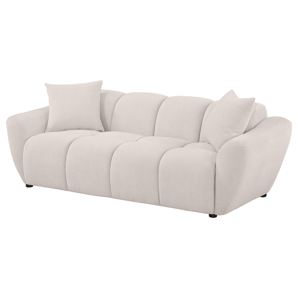 Destino Chenille Upholstered Splayed Arm Sofa - Greige