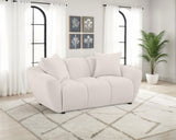 Destino Chenille Upholstered Splayed Arm Loveseat, Greige