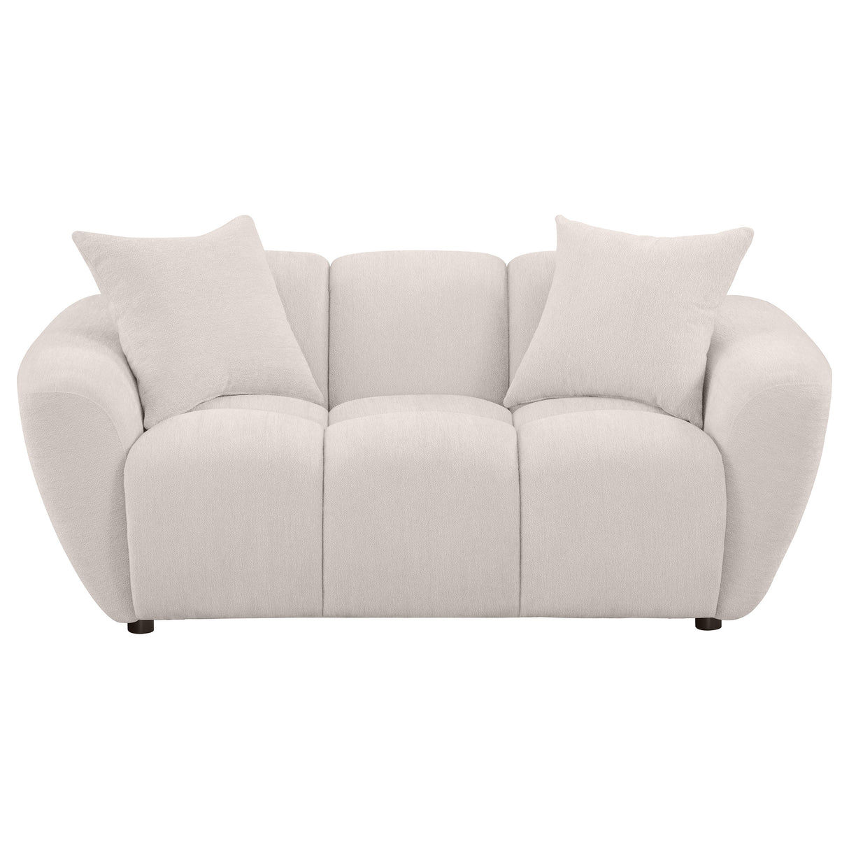 Destino Chenille Upholstered Splayed Arm Loveseat, Greige