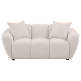 Destino Chenille Upholstered Splayed Arm Loveseat, Greige