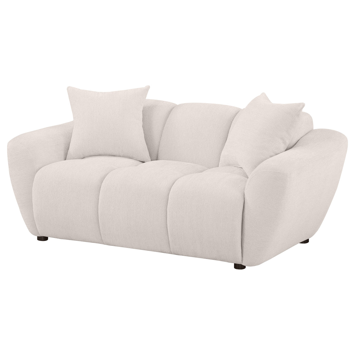 Destino Chenille Upholstered Splayed Arm Loveseat, Greige