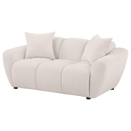 Destino Chenille Upholstered Splayed Arm Loveseat, Greige