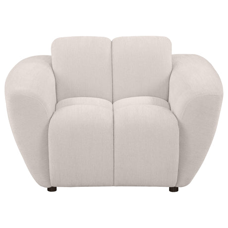 Destino Chenille Upholstered Splayed Arm Accent Chair Greige