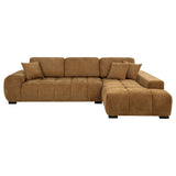 Octavia Upholstered Sectional Chaise Sofa in Amber