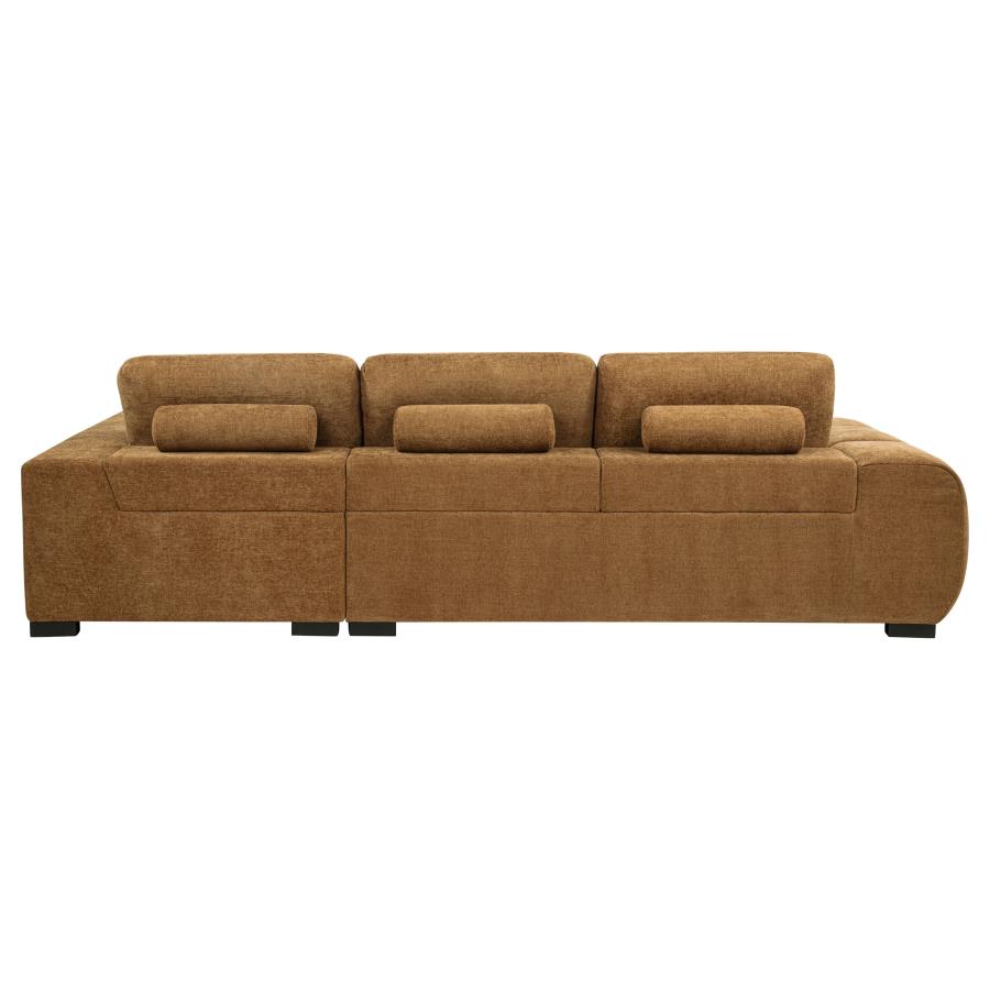 Octavia Upholstered Chaise Sectional Sofa – Amber