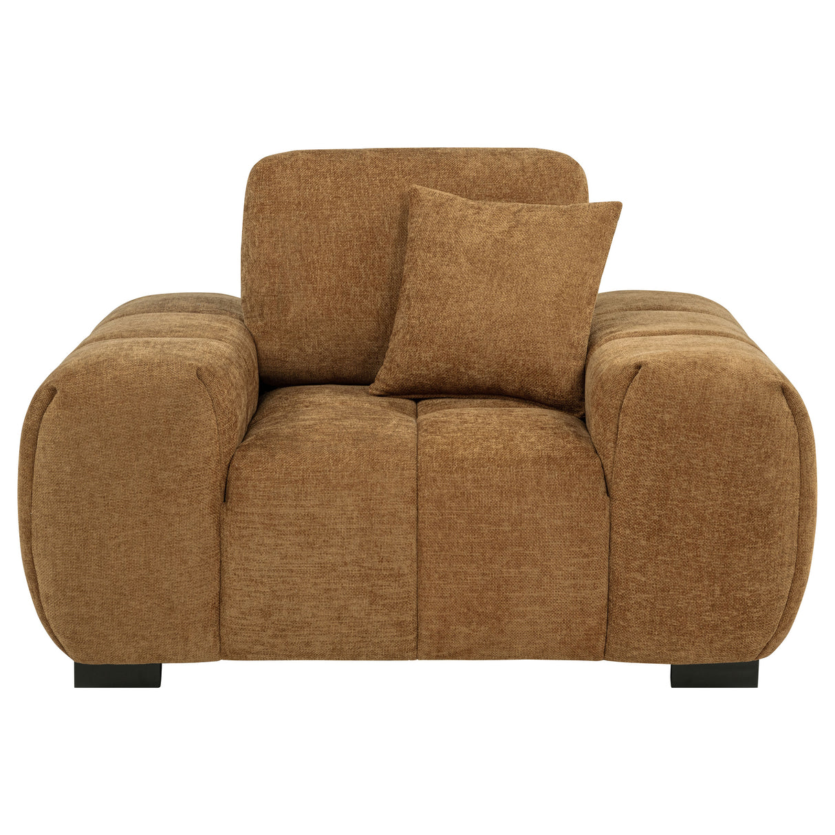 Octavia Upholstered Track Arm Accent Chair in Amber