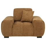 Octavia Upholstered Track Arm Accent Chair in Amber