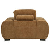 Octavia Upholstered Track Arm Accent Chair in Amber