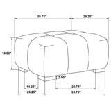 Octavia Upholstered Rectangular Ottoman in Amber