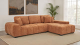 Octavia Upholstered Sectional Chaise Sofa in Orange