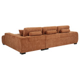 Octavia Upholstered Sectional Chaise Sofa in Orange