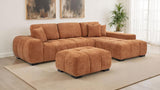 Octavia Tufted 2-Piece Sectional Chaise Sofa Orange