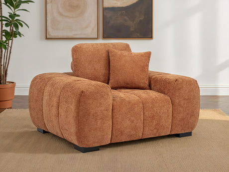 Octavia Upholstered Track Arm Accent Chair, Orange