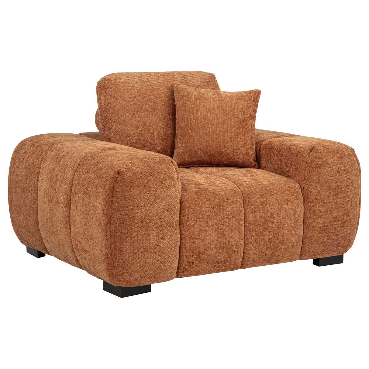 Octavia Upholstered Track Arm Accent Chair, Orange